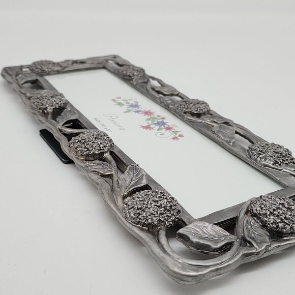 Antique Style Amora Metal Picture Frame With Floral Design 10"x3" By Perfect - Picture 14 of 14